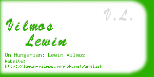 vilmos lewin business card